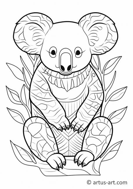 Página para colorear de koalas